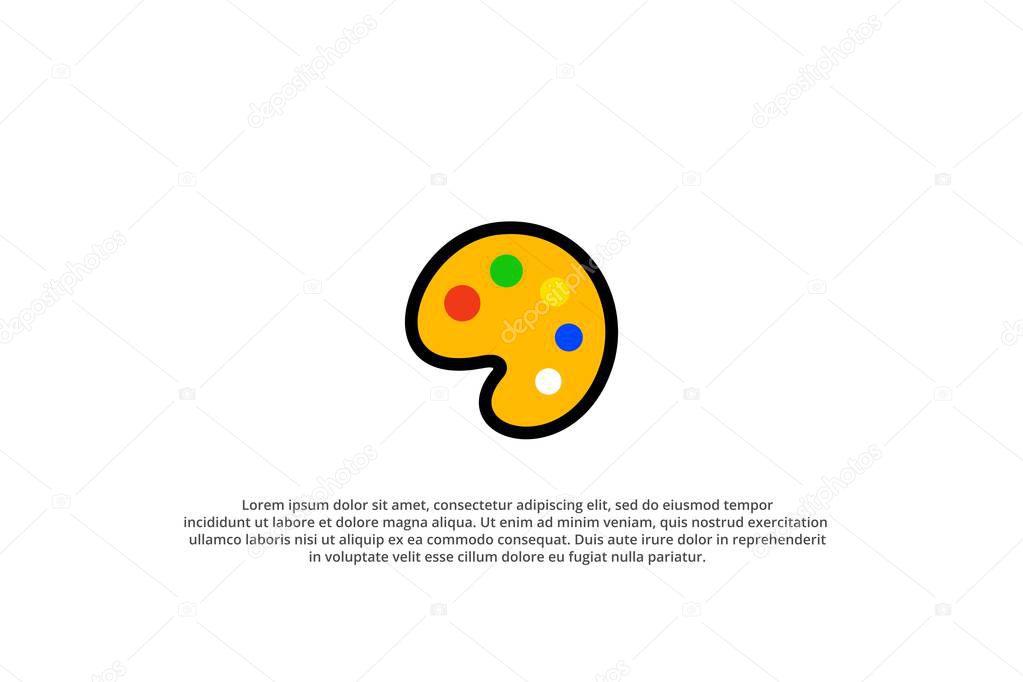 Multiple color artist palette paint icon logo
