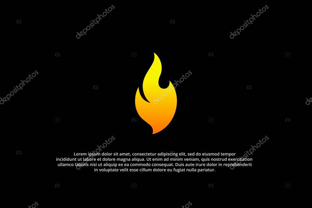Fiery flame icon logo gradient style simple