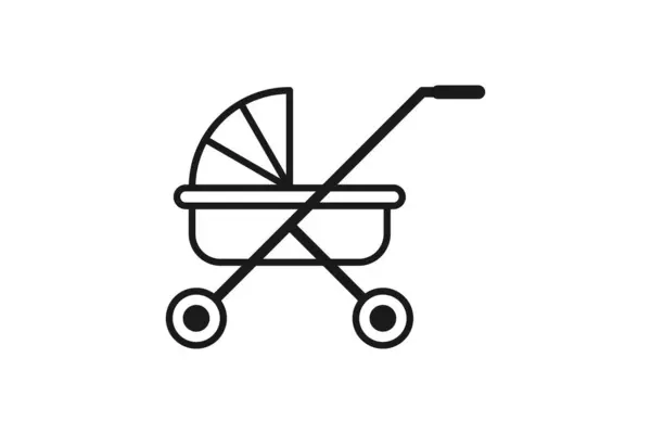 Tekerlek çizgili bebek arabası simgesi