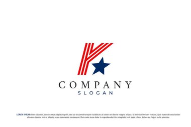 K harfi Amerikan bayrak yıldızı logosu