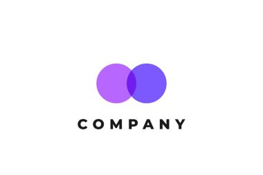 Basit bir iş transparan iki daire kesişim logosu