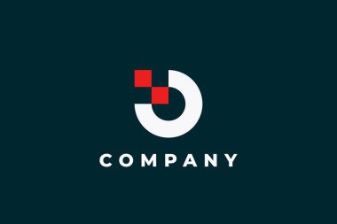 Soyut Piksel Çember harfi o veya c Logosu