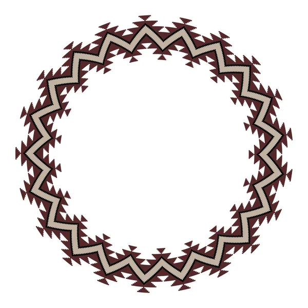 Ethnic Frame Decorative Circle Border Mexican Tribal Pattern Vector Illustration — Stock Vector