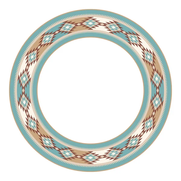 Ethnic Frame Decorative Circle Border Mexican Tribal Pattern Vector Illustration — Stock Vector