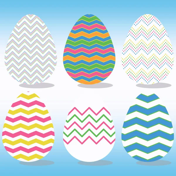 Easter Eggs Geometric Patterns Vector Illustration — Stock Vector