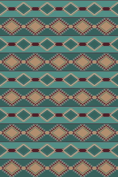 エスニックスタイルの抽象幾何学模様 南西部のデザイン 縞模様ベクトルシームレスパターン — ストックベクタ