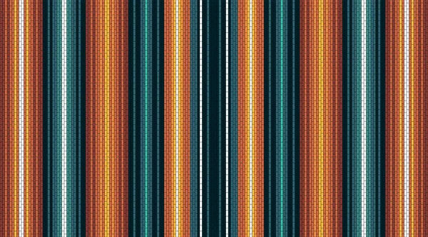 Etnisk Textilbakgrund Mexikanska Ränder Sömlösa Mönster Serapa Mexikansk Filt Dekoration — Stock vektor