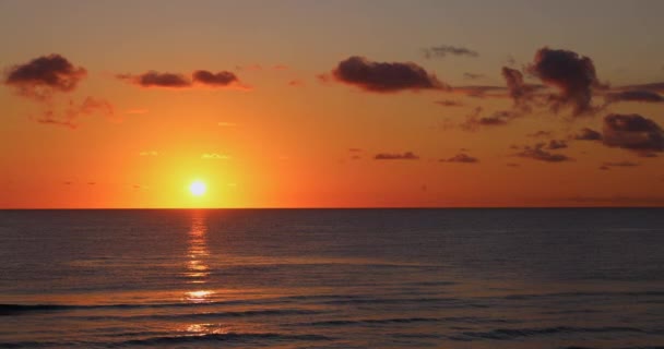 Sole Sorge All Orizzonte Sull Oceano Florida — Video Stock