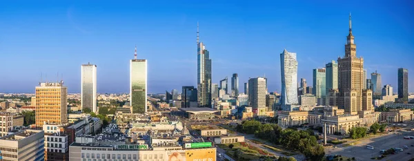 Centro Varsovia Parte Ciudad Que Irradia Desde Palacio Cultura Ciencia — Foto de Stock