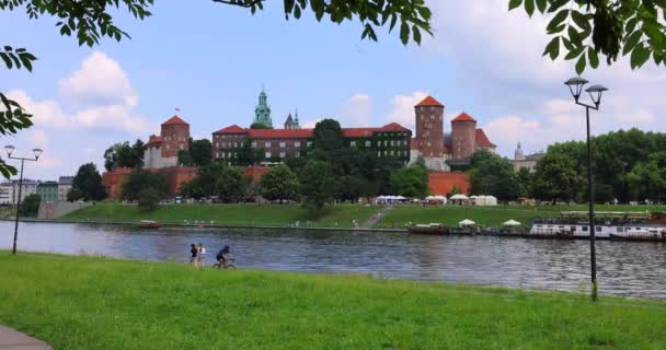 Krakau Polen Juni 2023 Bewoners Van Krakau Zijn Bezig Met — Stockvideo