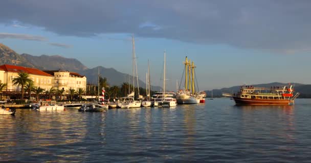 Tivat Montenegro Setembro 2023 Tivat Uma Cidade Costeira Sudoeste Montenegro — Vídeo de Stock