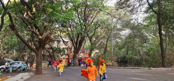 stock image Mumbai, India, March 2023: People celebrating Gudi Padwa. Gudhi Padwa is a spring time festival that marks the traditional new year for Marathi and Konkani Hindus, also by other Hindus in India