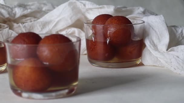 Gulab Jamun Milk Solid Based Sweet Popular Indian Subcontinent Soft — Wideo stockowe