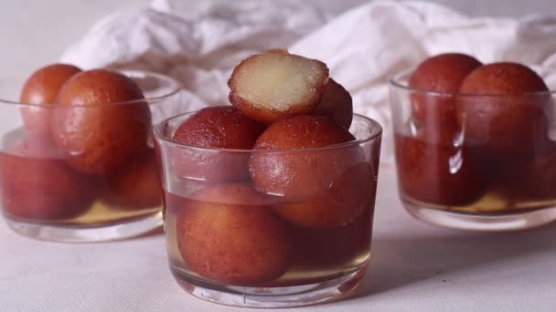 Gulab Jamun Milk Solid Based Sweet Popular Indian Subcontinent Soft — 비디오