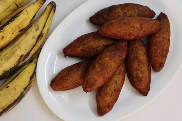 Unnakai Fritos Banana Recheada Malabar Kerala Baunilha Cozida Vapor Triturada — Fotografia de Stock