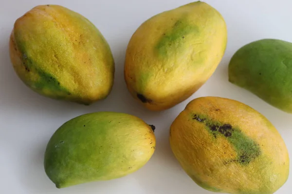 Rajapuri Mangoer Den Største Indiske Mango Sorter Ligner Form Til - Stock-foto