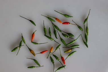 Taze kanthari biberi ya da Birds Eye chilli. Ateşli ve lezzetli bir Güney Hindistan lezzeti, baharatı ve mutfak lezzetini sembolize ediyor. Yemek meraklıları ve kültürel keşifler için ideal.