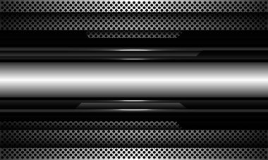 Soyut gümüş sancak siyah çizgi siber geometrik çember örgü desen tasarımı ultra modern arkaplan dokusu vektörü