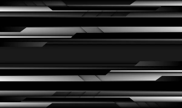 Abstrait Argent Noir Cyber Ultra Moderne Futuriste Design Géométrique Technologie — Image vectorielle