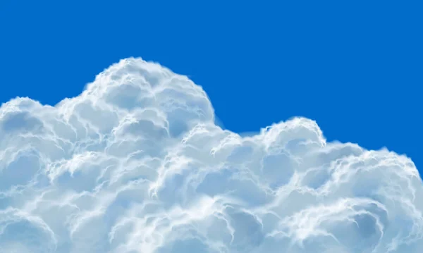 Realista Humo Niebla Nube Blanca Cielo Azul Espacio Blanco Vector — Vector de stock