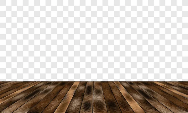 現実的な茶色の木の古い汚い床と灰色のチェックされた背景ベクトル — ストックベクタ