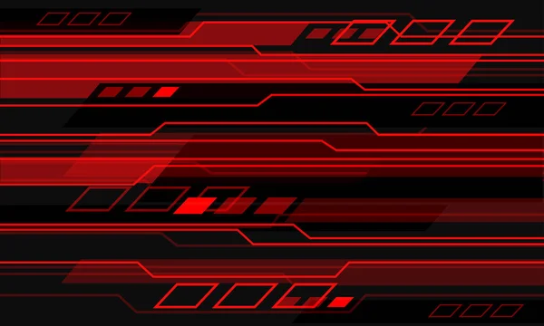 Resumen Negro Línea Roja Circuito Cibergeométrico Diseño Ultramoderno Futurista Tecnología — Vector de stock