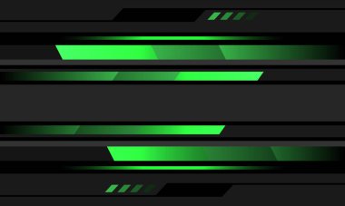 Gri siyah devre tasarımı üzerinde soyut yeşil neon ışık çizgisi geometrik siber modern fütüristik teknoloji arkaplan vektörü