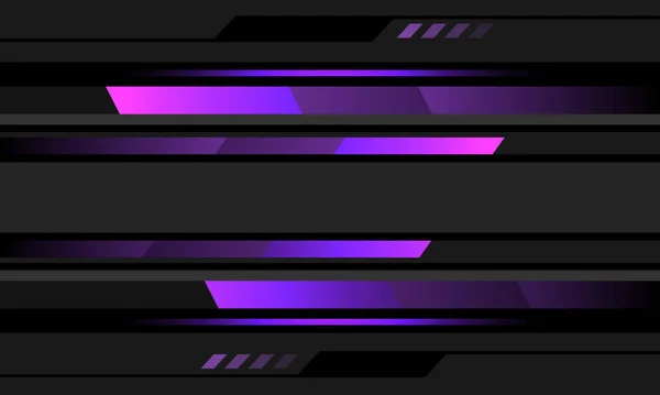 Abstrait Violet Néon Ligne Lumineuse Géométrique Cyber Sur Gris Noir — Image vectorielle