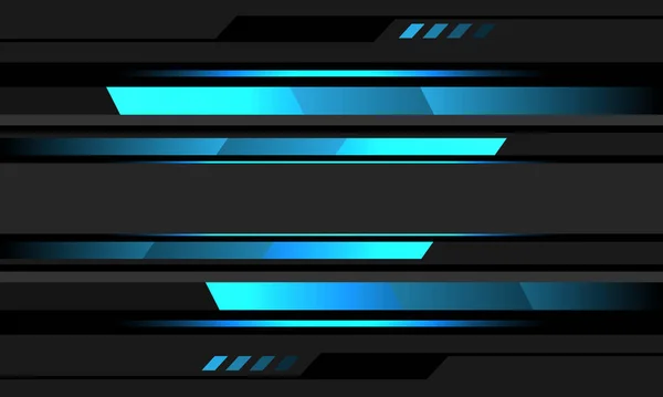 Abstrait Bleu Néon Ligne Lumineuse Géométrique Cyber Sur Gris Noir — Image vectorielle