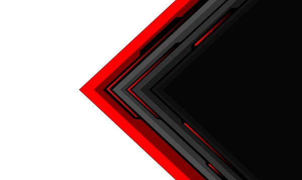 Abstract Red Grey Black Arrow Circuit Cyber Line Geometric White — Vetor de Stock
