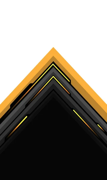 Абстрактный Желтый Серый Черный Стрелка Цепи Кибер Линии Геометрические Белом — стоковый вектор