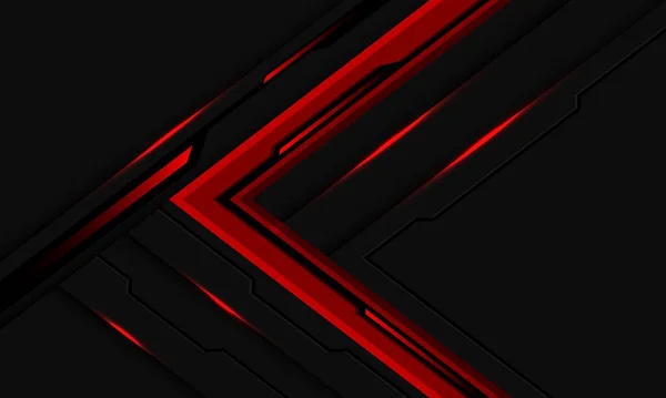 Abstrait Rouge Gris Métal Noir Cyber Flèche Direction Vitesse Futuriste — Image vectorielle