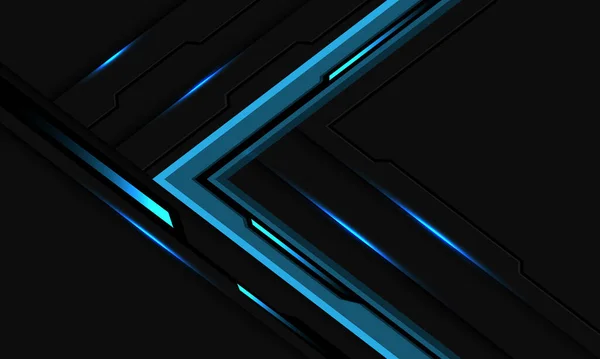 Abstrait Bleu Gris Métal Noir Cyber Flèche Direction Vitesse Futuriste — Image vectorielle