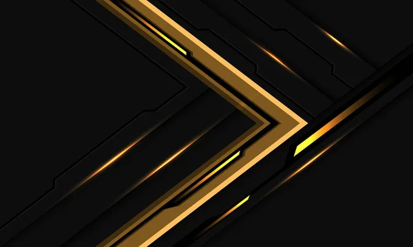 Abstrakt Gelb Grau Metall Schwarz Cyber Pfeil Richtung Geschwindigkeit Futuristische — Stockvektor