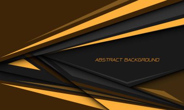 Abstract yellow speed black shadow direction geometric hexagon mesh on grey design modern luxury futuristic background vector clipart