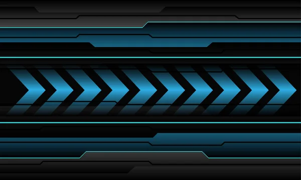 Abstract Blue Arrow Direction Black Metallic Cyber Geometric Design Modern — Stock Vector
