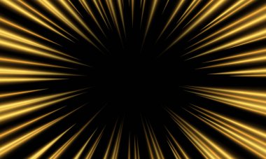 Soyut altın ışık hareketi hız zoom dinamiği siyah tasarım modern fütüristik teknoloji arkaplan vektörü