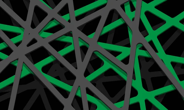 Αφηρημένη Πράσινη Γραμμή Πλέγμα Γεωμετρική Επικάλυψη Μαύρο Σχεδιασμό Σύγχρονο Φουτουριστικό — Διανυσματικό Αρχείο