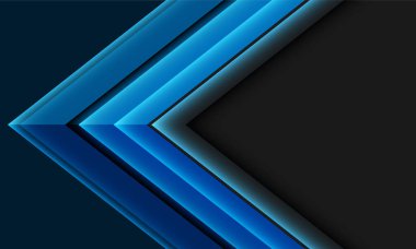 Gri boş alan tasarımı modern fütüristik arkaplan vektörü üzerinde mavi ton ok yönü geometrik örtüşmesini ayır