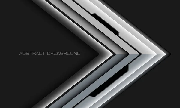 Abstraer Negro Plateado Dirección Flecha Cibernética Superposición Geométrica Gris Espacio — Vector de stock