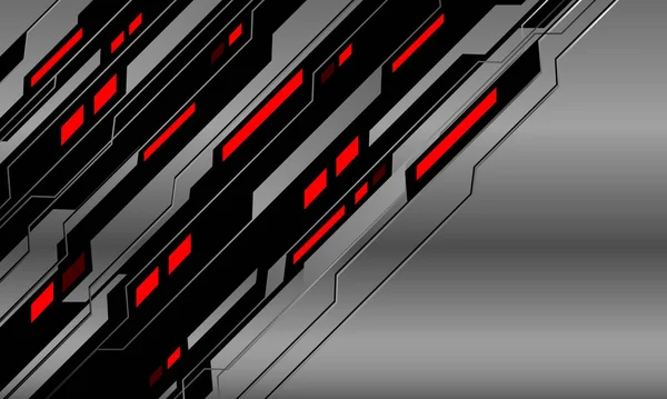 Astratto Argento Nero Rosso Luce Potenza Cyber Modello Desifn Moderna — Vettoriale Stock