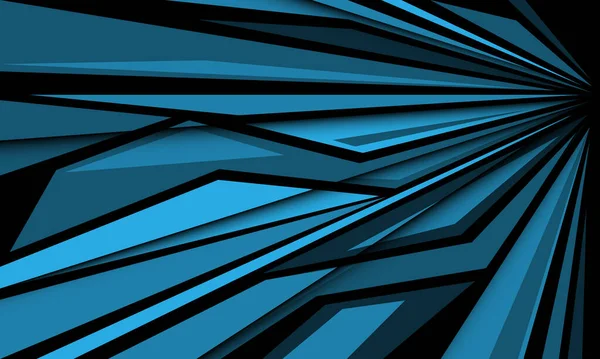 Resumen Azul Negro Velocidad Geométrica Superposición Sombra Diseño Moderno Futurista — Vector de stock