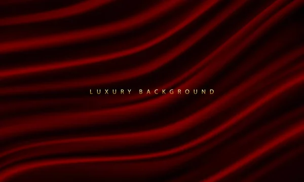 Vecteur Texture Fond Luxe Vague Tissu Rouge Réaliste — Image vectorielle
