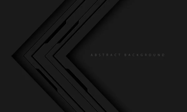 Flecha Negra Abstracta Ciber Línea Circuito Dirección Geométrica Gris Espacio — Archivo Imágenes Vectoriales