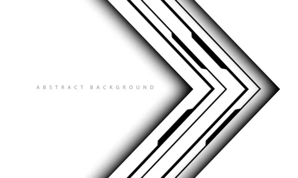 Flecha Negra Abstracta Cyber Línea Circuito Dirección Geométrica Blanco Espacio — Vector de stock