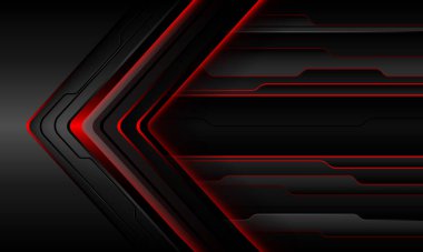 Soyut kırmızı siyah siber ok yönü geometrik katman modern fütürist teknoloji arka plan vektörü