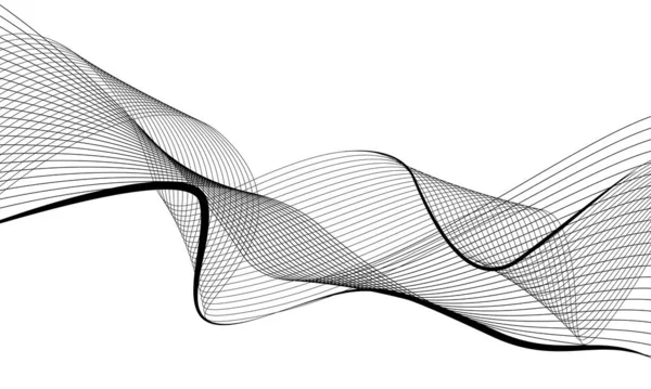 Абстрактна Хвиля Кривої Чорної Лінії Сплетена Білому Тлі Вектор Розкоші — стоковий вектор