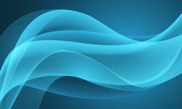 Abstrait Bleu Courbe Vague Fluide Aqua Lumière Lisse Conception Moderne — Image vectorielle