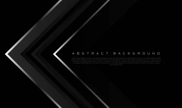 Abstract Zilver Donker Grijs Metallic Pijl Richting Geometrisch Zwart Leeg — Stockvector