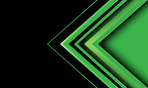 Abstract Groene Pijl Lijn Richting Geometrisch Zwart Leeg Ruimte Ontwerp — Stockvector